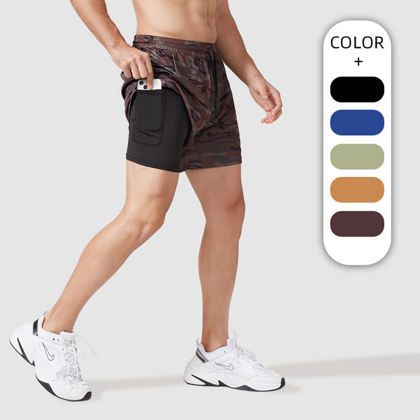 Fake Two-Piece Double-Layer Quick-Drying Sports Shorts