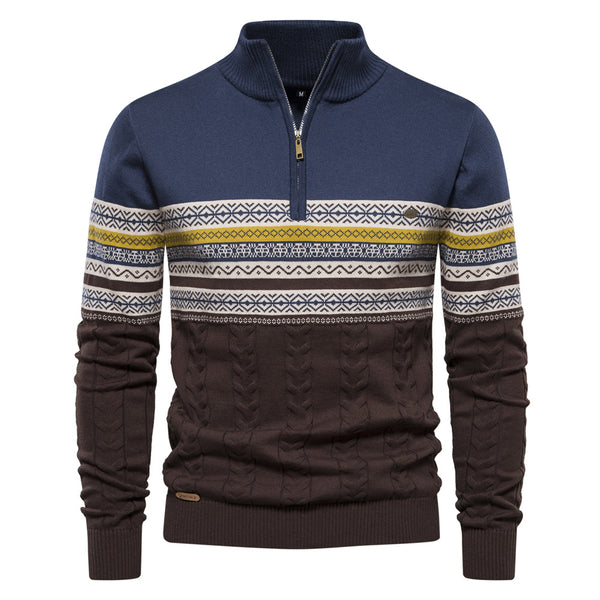 2023 Autumn and Winter New Trendy Stand Collar Men's Sweater