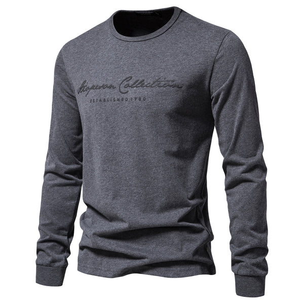 Men's Long Sleeve Solid Color T-Shirt