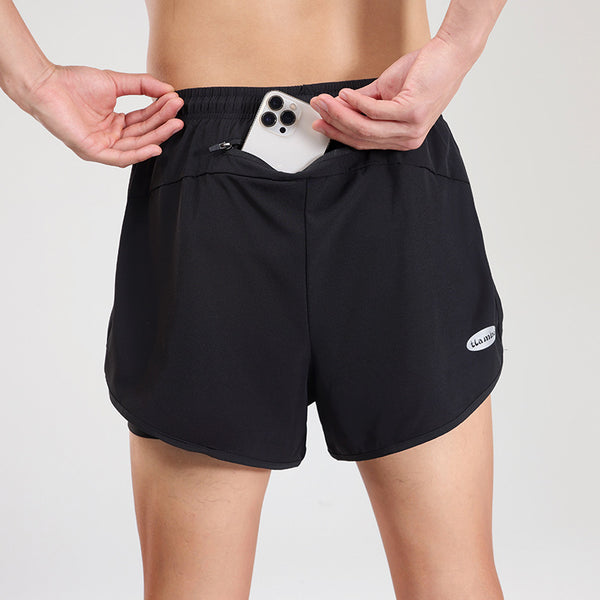 Men's Quick-Drying Fake Two-Piece Training Fitness Shorts