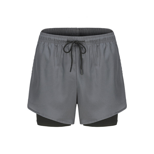 Men's Quick-Drying Fake Two-Piece Training Fitness Shorts