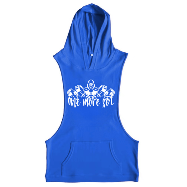 blue Men's ONE MORE GET Graphic Hoodie Tank Tops