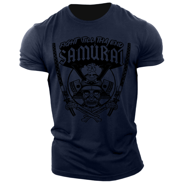 navy blue FIGHT TILL THE END Graphic Tees