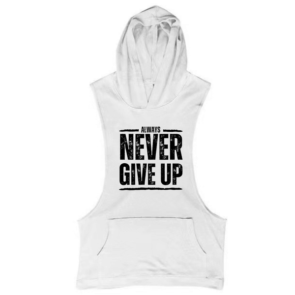 Men's NEVER GIVE UP Hooded Tank Tops