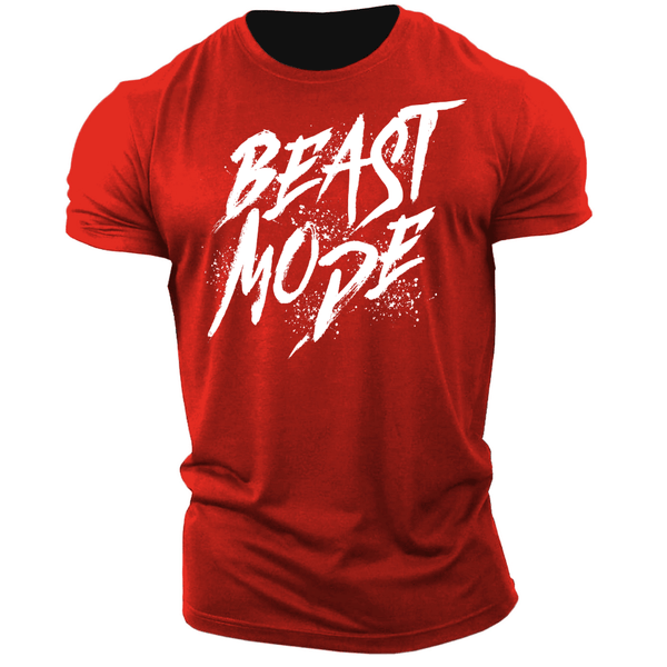 red Men's BEAST MODE Graphic Tees