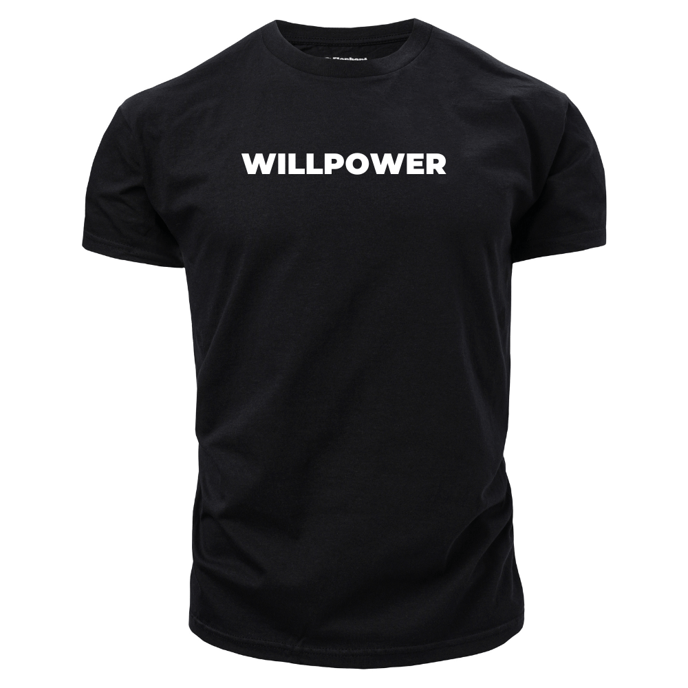 black WILLPOWER Men's Cotton Tees