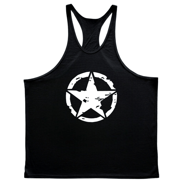 black Men's Workwear Graphic Vest Tank Tops