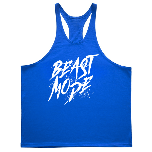 BEAST MODE Graphic GYM Stringer Tank Tops