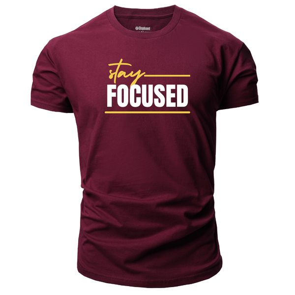 wine red Men's Stay FOCUSED T-shirt