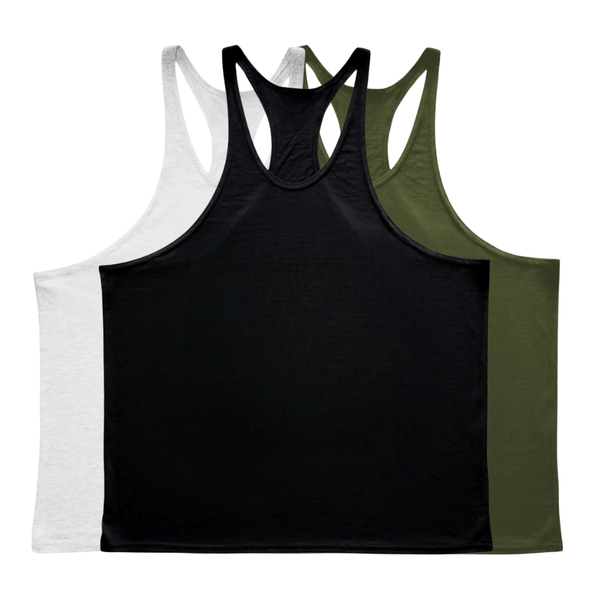 3 Pieces Men's GYM Stringer Tank Tops