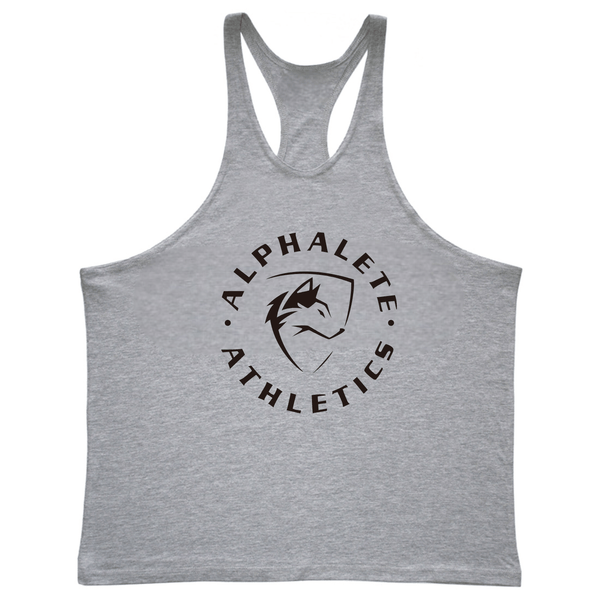 grey Men's Muscle Fitness Stringer Singlet