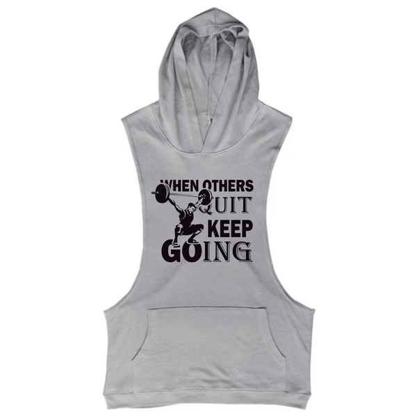 sport grey Men's WHEN OTHERS QUIT, KEEP GOING Graphic Hoodie Tank Tops