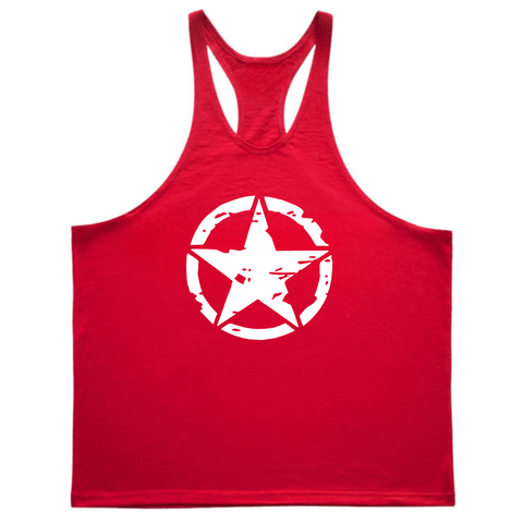 red Men's Workwear Graphic Vest Tank Tops