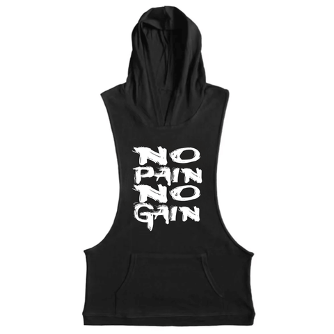 Men's NO PAIN NO GAIN Sleeveless Hoodie Tank Tops