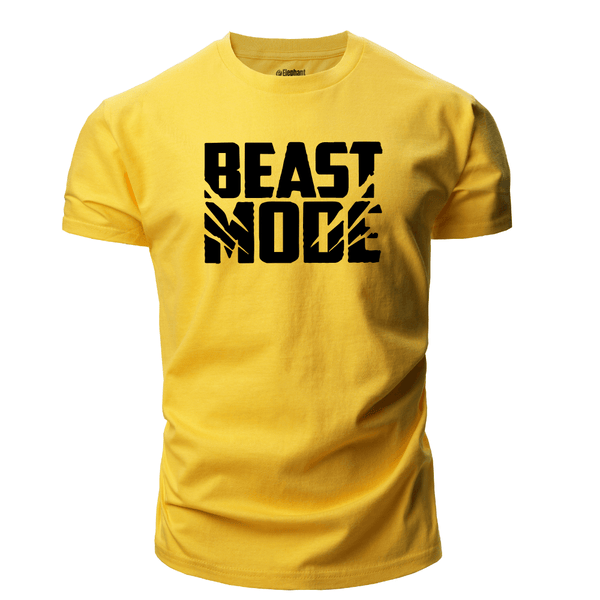 yellow Men's BEAST MODE GYM T-shirts