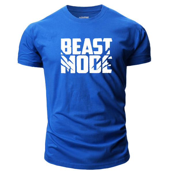 blue Men's BEAST MODE GYM T-shirts