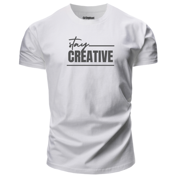 white Men's Stay CREATIVE T-shirt
