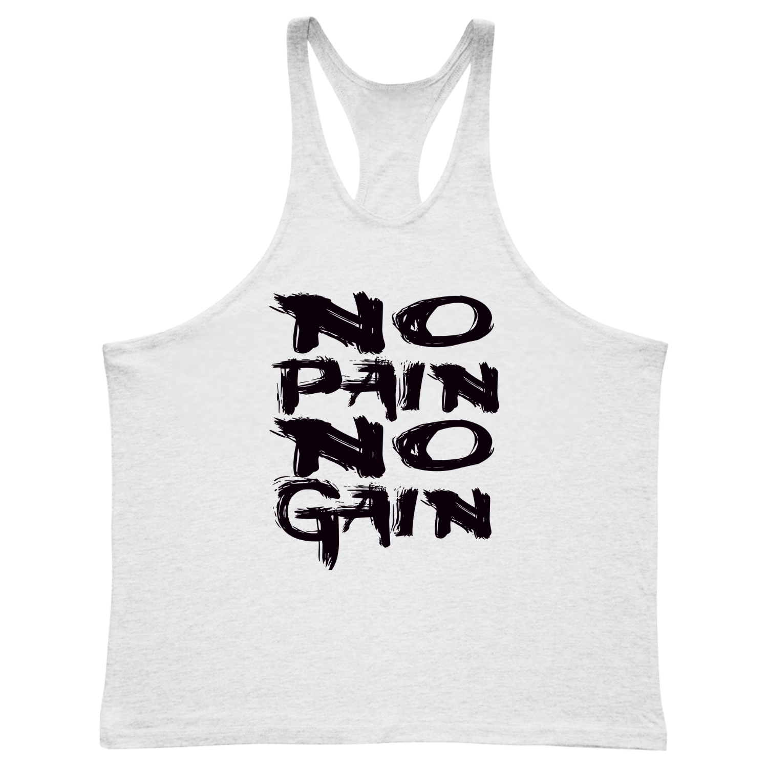 white NO PAIN NO GAIN Workout Tank Tops