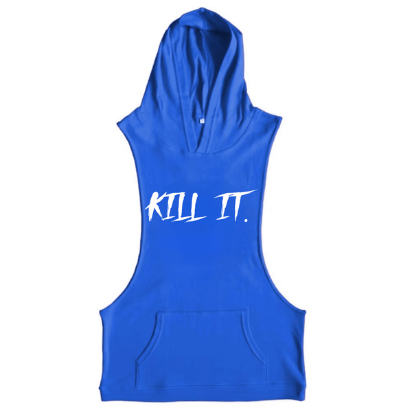 blue Men's KILL IT Graphic Hooded Tank Tops