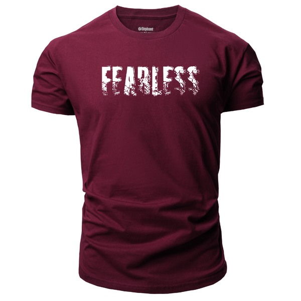 wine red Men's FEARLESS Inspirational T-shirt