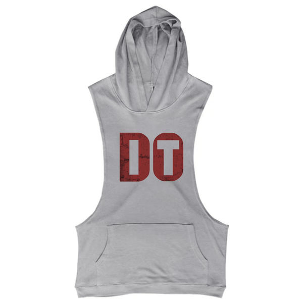 grey DO IT Workout Sleeveless Hooded Tank Tops