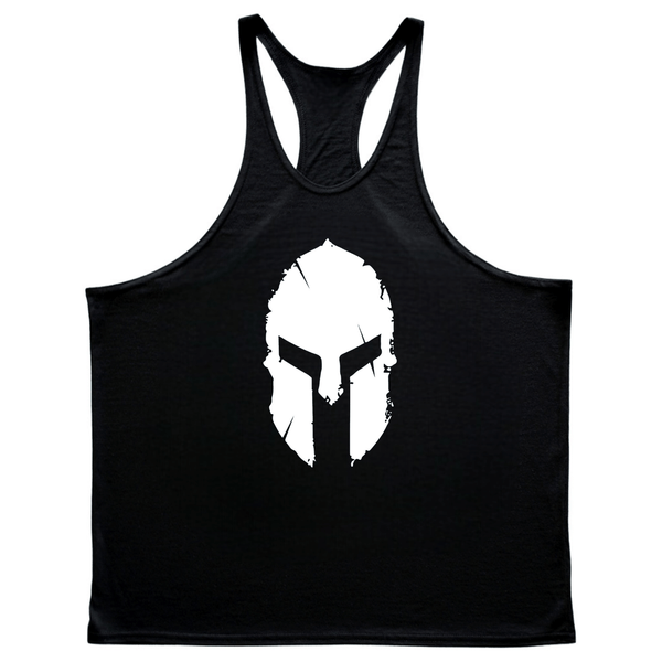 black Men's Spartan Graphic Tank Tops