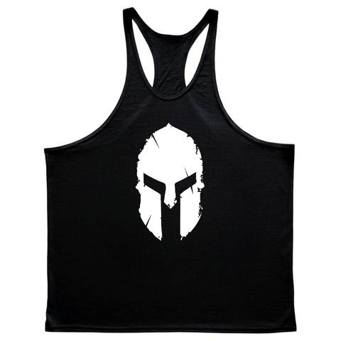 black Men's Spartan Graphic Tank Tops