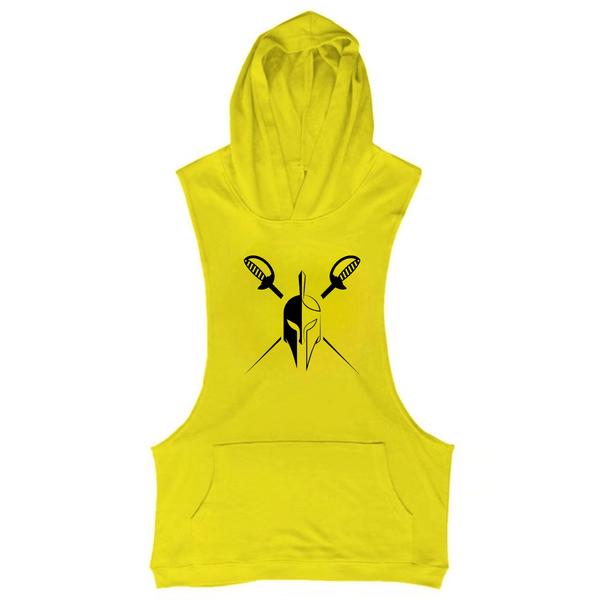 YELLOW Men's Spartan Hoodie Tank Tops