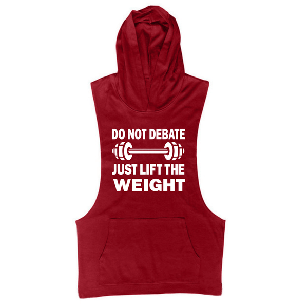 wine red Men's DO NOT DEBATE Graphic Hooded Tank Tops