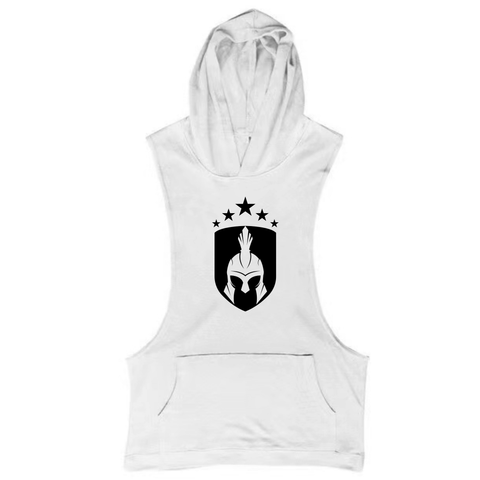 WHITE Men's Spartan Hooded Tank Tops