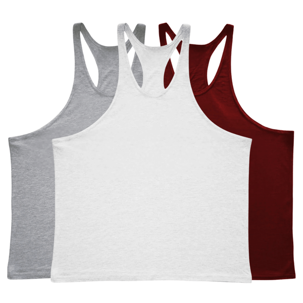 3 Pieces Men's GYM Stringer Tank Tops