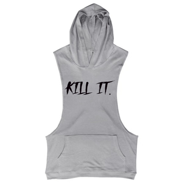 sport grey Men's KILL IT Graphic Hooded Tank Tops