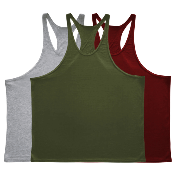 3 Pieces Men's GYM Stringer Tank Tops