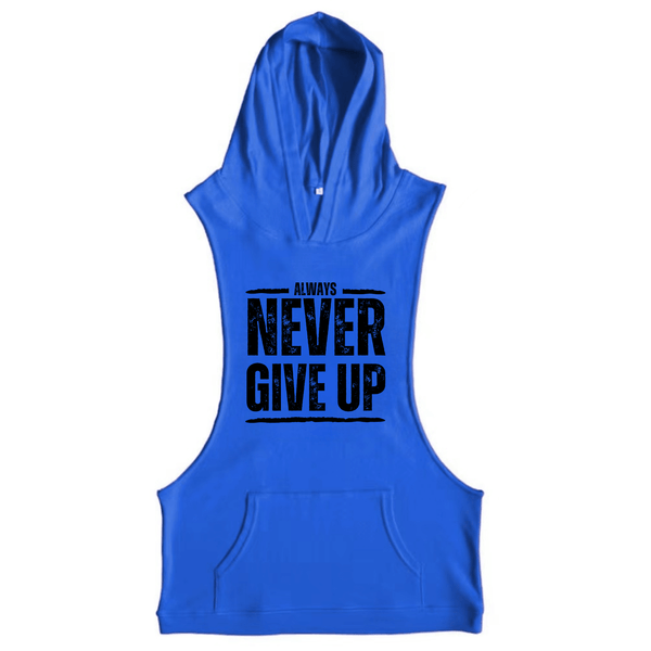 Men's NEVER GIVE UP Hooded Tank Tops