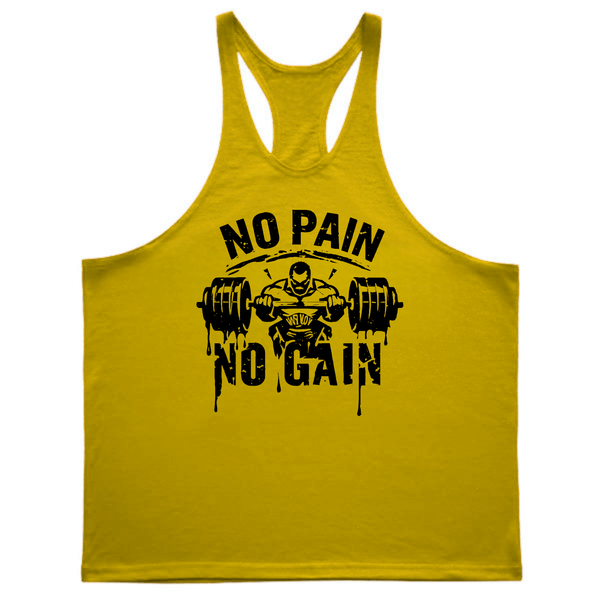 NO PAIN NO GAIN Gym Stringer Tank Tops