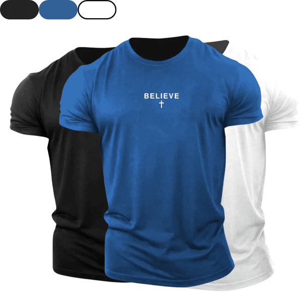 3 Pack BELIEVE Cross Cotton Tees