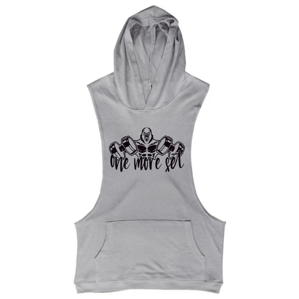 sport grey Men's ONE MORE GET Graphic Hoodie Tank Tops