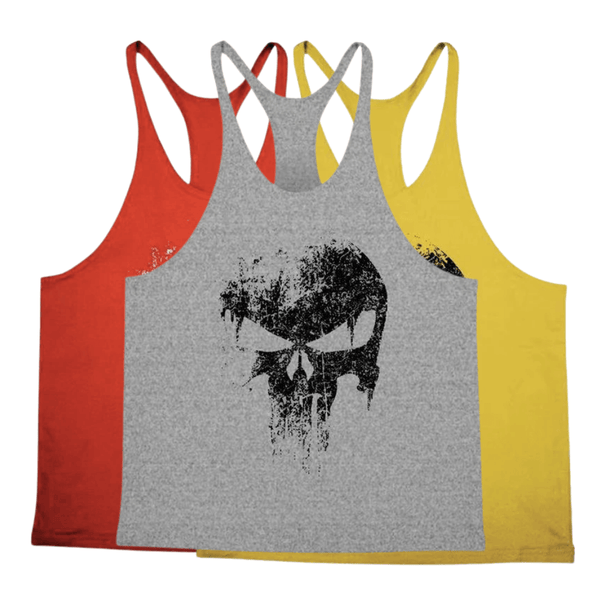 3 PACK Skull Workout Stringer Tank Tops