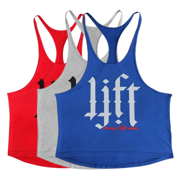 3 PACK Lift Printed Work Out Tank Tops for Men