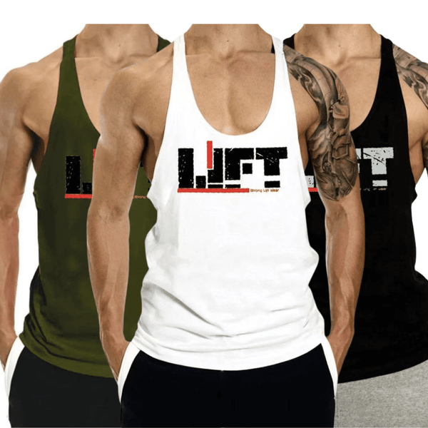 3 Pack Bodybuilding Stringer Muscle Cotton Tank Tops