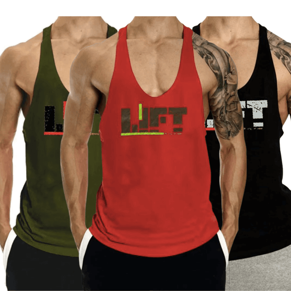 3 Pack Bodybuilding Stringer Muscle Cotton Tank Tops