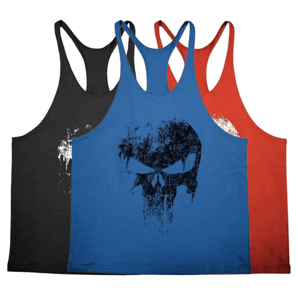 3 PACK Skull Workout Stringer Tank Tops