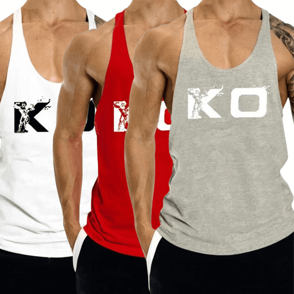 3 PACK KO Printed Weight Lift Tank Top for Men