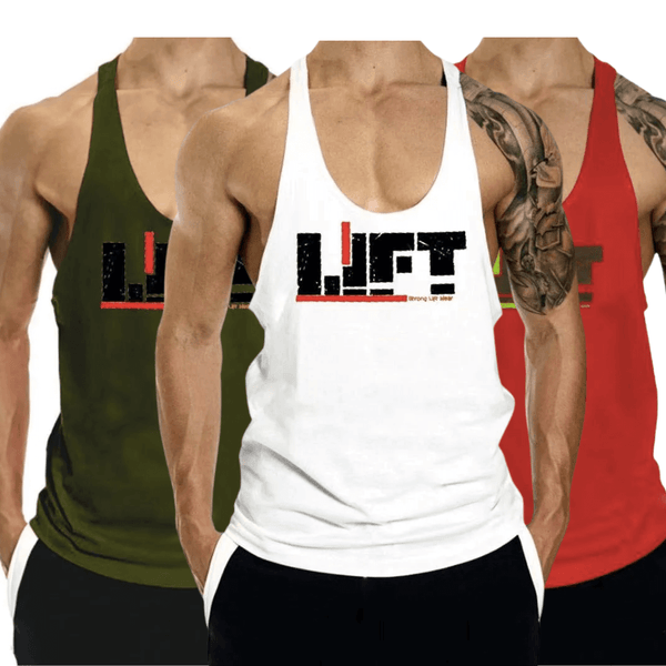 3 Pack Bodybuilding Stringer Muscle Cotton Tank Tops