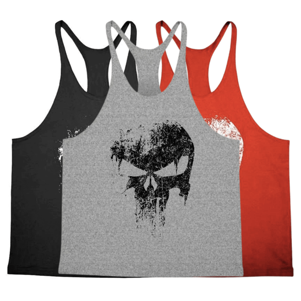 3 PACK Skull Workout Stringer Tank Tops