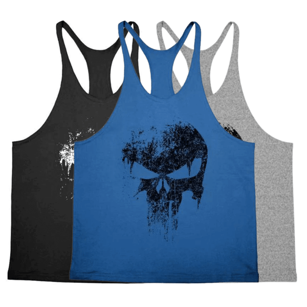 3 PACK Skull Workout Stringer Tank Tops