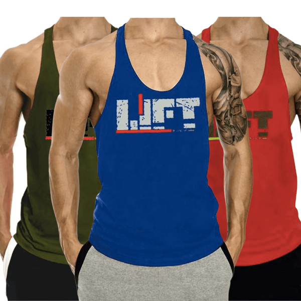 3 Pack Bodybuilding Stringer Muscle Cotton Tank Tops