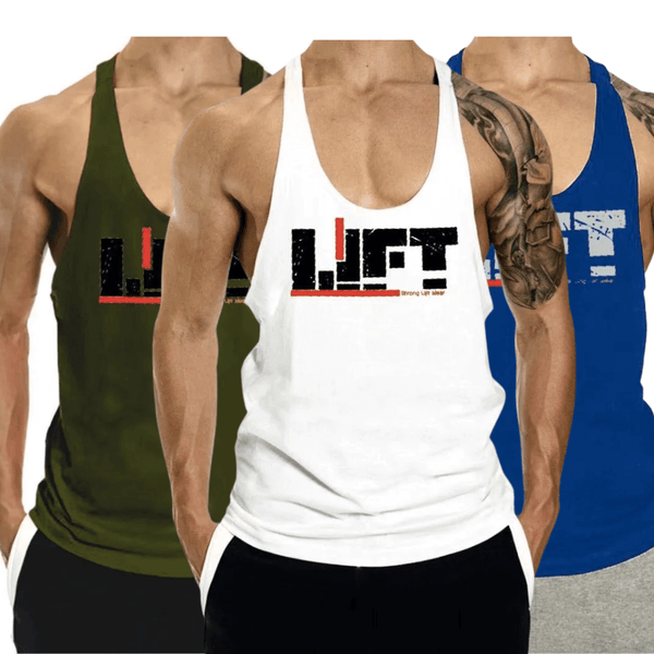 3 Pack Bodybuilding Stringer Muscle Cotton Tank Tops