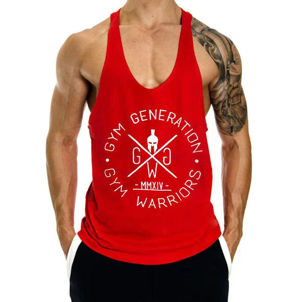 Men's GYM WARRIORS GYM GENERATION Printed Y-back Tank Tops