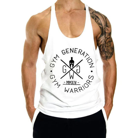 Men's GYM WARRIORS GYM GENERATION Printed Y-back Tank Tops